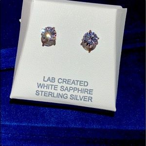 2.5 CTW White Sapphire Earrings